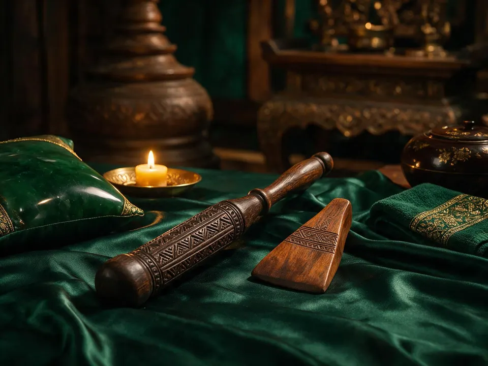 Traditionelle Tok-Sen-Holzwerkzeuge aus Nordthailand